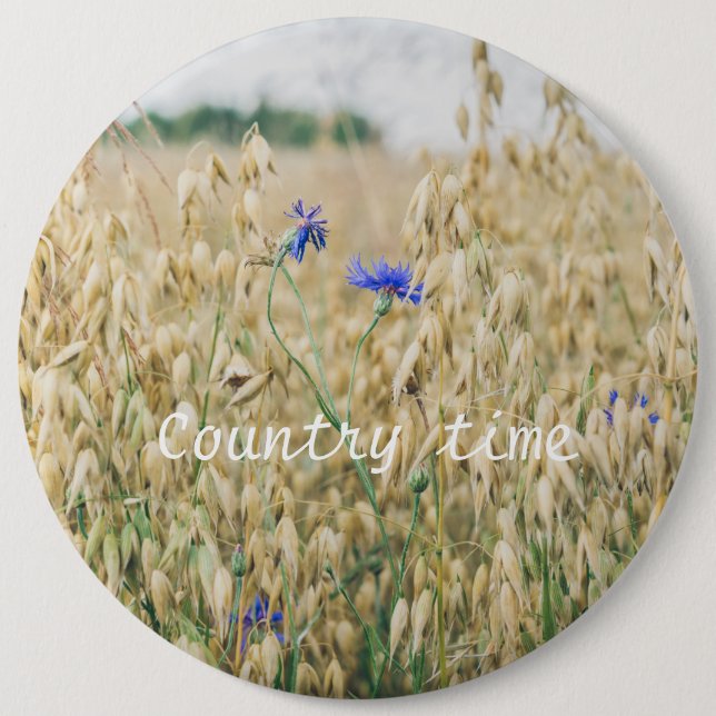 Sunny summer fields 6 cm round badge (Front)