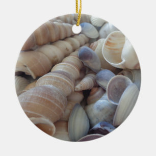 Sunny Summer Seashells. Romantic, Exotic Tropical Ceramic Tree Decoration