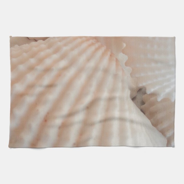 Sunny Summer Seashells. Romantic, Exotic Tropical Tea Towel (Horizontal)