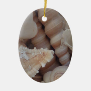 Sunny Summer Seashells, Sea Shell Beach Love Ceramic Tree Decoration