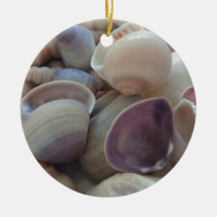 Sunny Summer Seashells, Sea Shell Beach Ocean Ceramic Tree Decoration