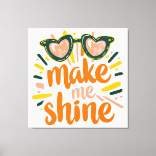 Sunny Summer Shine Lettering Canvas Print