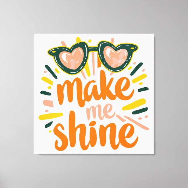 Sunny Summer Shine Lettering Canvas Print (Front)