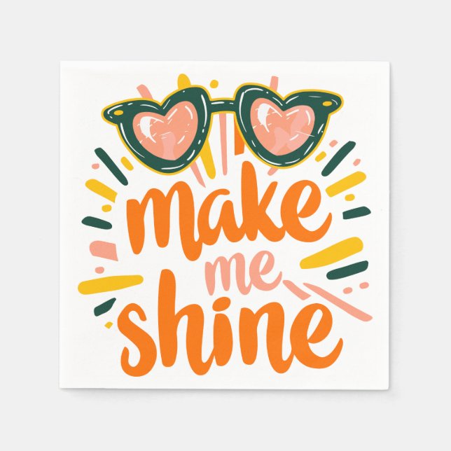 Sunny Summer Shine Lettering Napkin (Front)