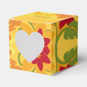 Sunny Summer Yellow Floral Heart Favour Box