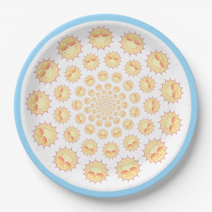 Sunny Sun Pattern Paper Plate