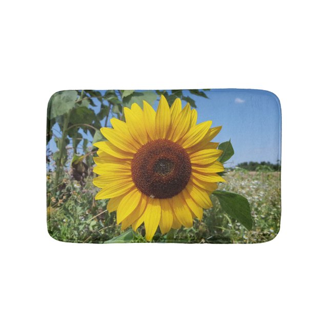 Sunny Sunflower Bath Mat (Front)