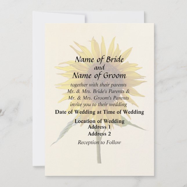 Sunny Sunflower Invitation (Front)