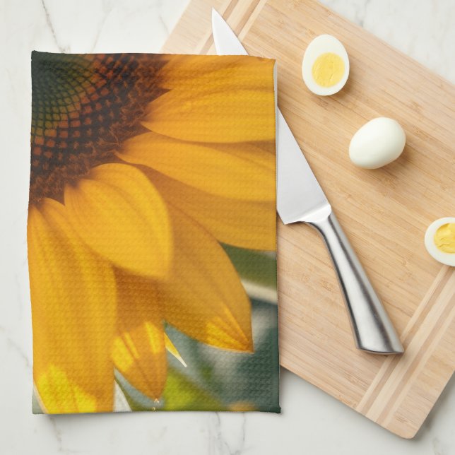 Sunny Sunflower Macro Spring Kitchen Towel (Quarter Fold)