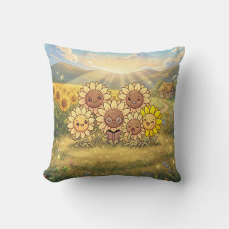 Sunny Sunflower Meadow Pillow