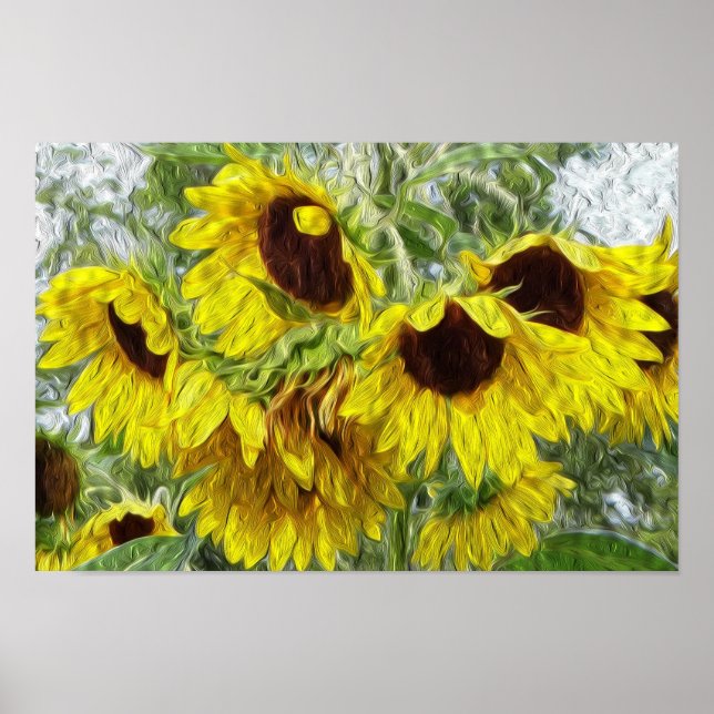 Sunny Sunflower Morn Poster (Front)