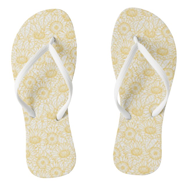 Sunny Sunflower Pattern Jandals (Footbed)
