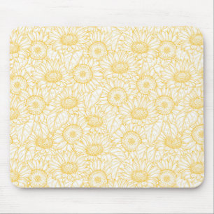 Sunny Sunflower Pattern Mouse Pad