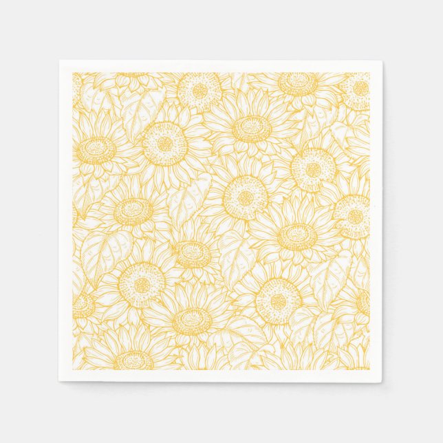 Sunny Sunflower Pattern Napkin (Front)