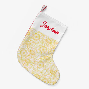 Sunny Sunflower Pattern Small Christmas Stocking