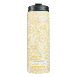 Sunny Sunflower Pattern Thermal Tumbler