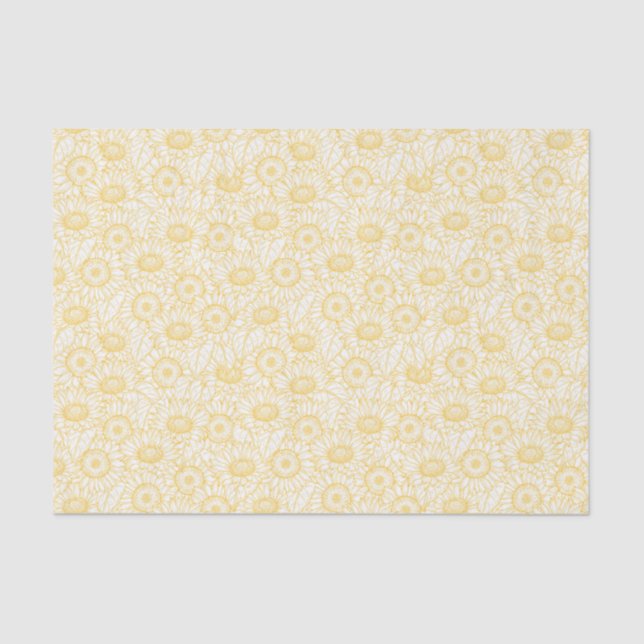 Sunny Sunflower Pattern Tissue Paper (Front)