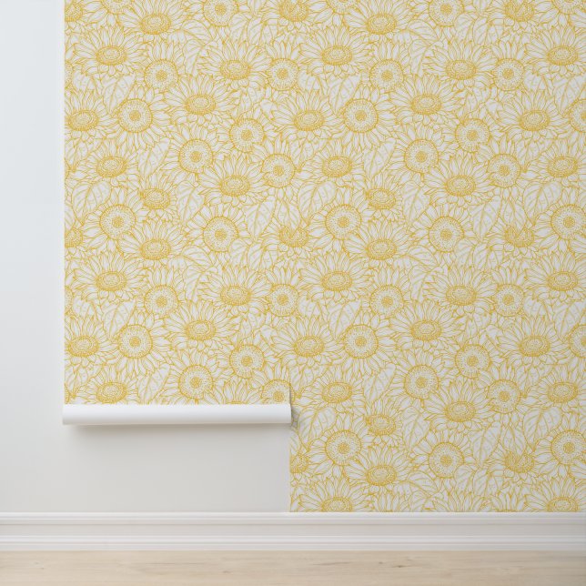 Sunny Sunflower Pattern Wallpaper (Application)