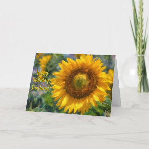 Sunny Sunflower Yellow Flower Sunshine Birthday Card