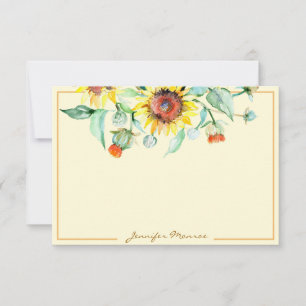 Sunny sunflowers personalised card