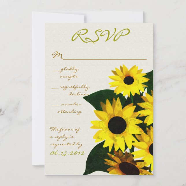 Sunny Sunflowers -rsvp cards (Front)