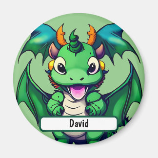 Sunny The Friendly Dragon With Custom Nametag Magnet