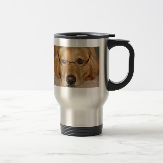 Sunny Travel Mug - Sunshine Golden Retriever Res (Right)