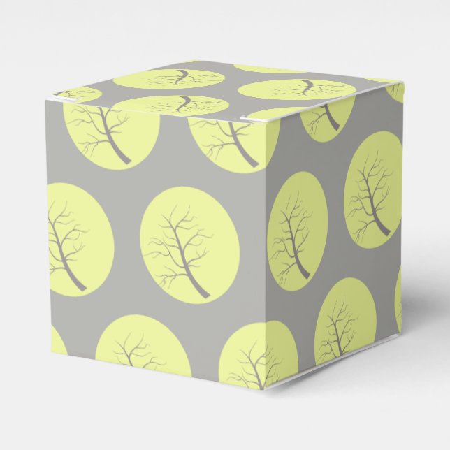 Sunny Tree Circles Pattern Favour Gift Box (Front Side)