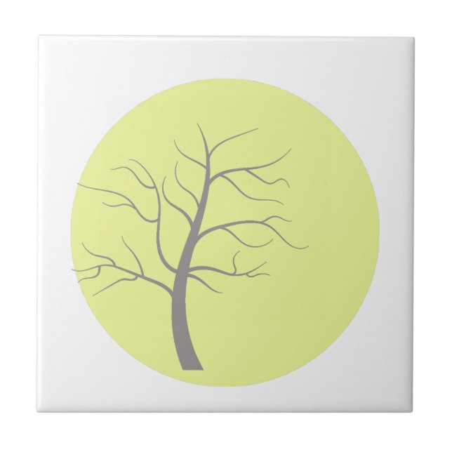 Sunny Tree Pastel Theme Planet Minimalism Tile (Front)