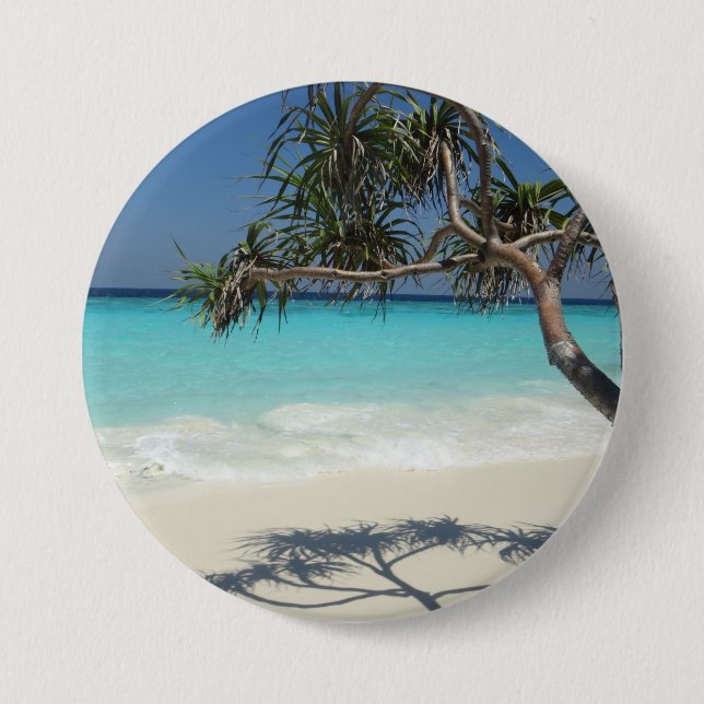 Sunny Tropical Beach Ocean Paradise 7.5 Cm Round Badge (Front)