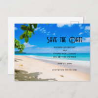 Sunny Tropical Beach Photo Save the Date
