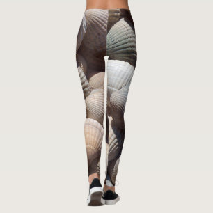 Sunny Tropical Exotic Shells Photography Summer Leggings