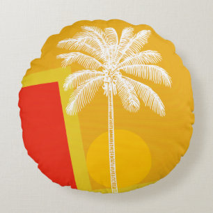 Sunny Tropical Palm Tree Pillow
