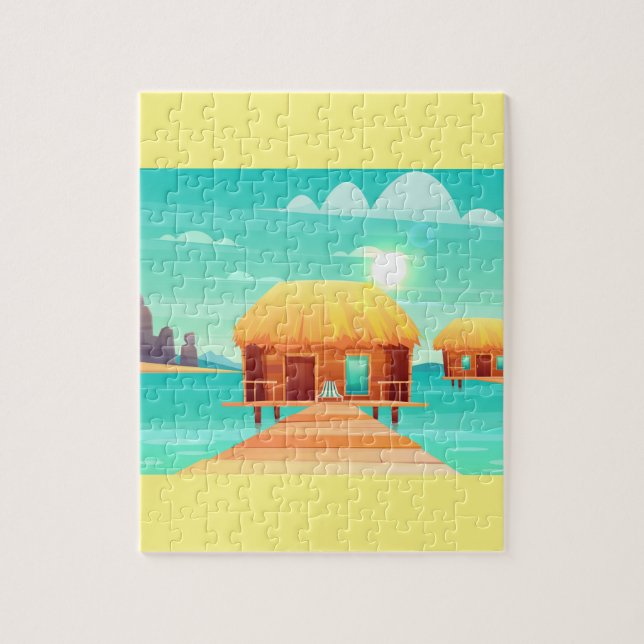 Sunny Tropical Seacoast Jigsaw Puzzle (Vertical)