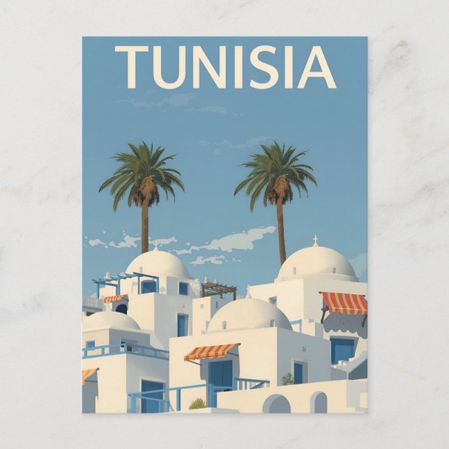 Sunny Tunisia Coastal View Postcard (Front)