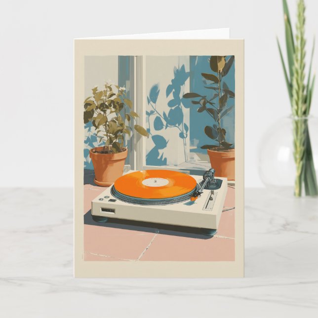 Sunny Turntable with Orange Vinyl Card (Front)