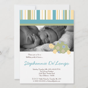 Sunny Turtle Sea Animal Pond Birthday Invitation