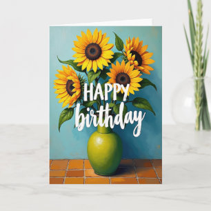 Sunny Vase Birthday Card