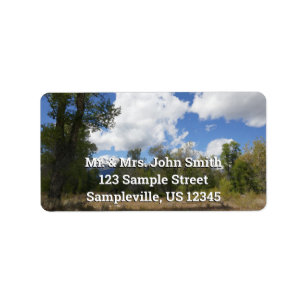 Sunny View of Grand Teton Mountain Label