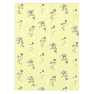 Sunny Vintage Pastel Yellow Floral Pattern Spring  Tablecloth