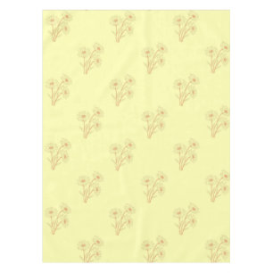 Sunny Vintage Pastel Yellow Floral Pattern Spring  Tablecloth