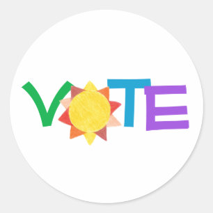 Sunny Vote GOTV Button Classic Round Sticker