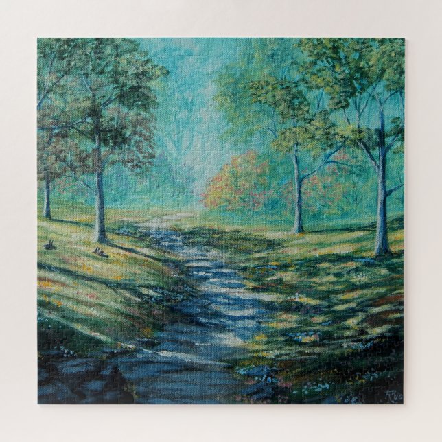 Sunny, warm path through the woods jigsaw puzzle (Horizontal)