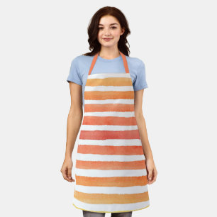Sunny Watercolor Stripe Pattern Apron