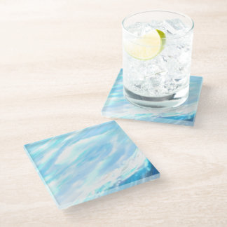 Sunny wave glass coaster