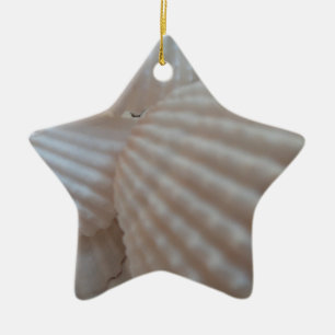 Sunny White Seashells, Sea Shell Beach Summer Love Ceramic Tree Decoration