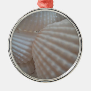Sunny White Seashells, Sea Shell Beach Summer Love Metal Tree Decoration