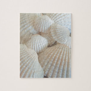 Sunny White Seashells, Summer Beach Exotic Jigsaw Puzzle