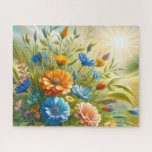 Sunny Wildflower Meadows Jigsaw Puzzle<br><div class="desc">Sunny Wildflower Meadows
Art/illustration
colorful
customizable</div>