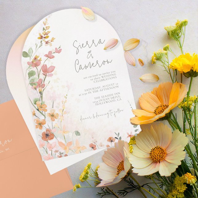 Sunny Wildflower Wedding Arch ID1023 Invitation (Creator Uploaded)